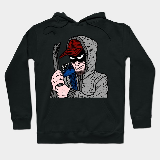 creepy burglar. thief. Hoodie by JJadx